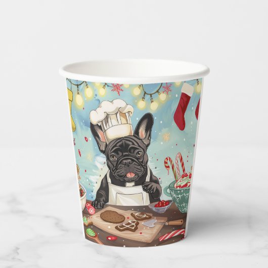 Gobelets En Papier French Bulldog Holiday Baking : Noël festif (Verso)