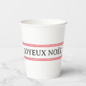 Gobelets En Papier French Joyeux Noël Red Stripe Noël (Verso)