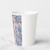 Gobelets En Papier French toile de jouy bleu et rose élégant (Gauche)