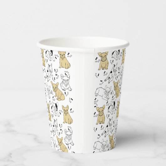 Gobelets En Papier Frenchie aime les os (Droite)