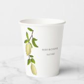 Gobelets En Papier Fresh Citrus Painted Lemons Modern Mediterranean (Verso)