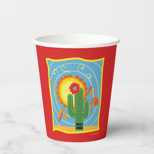 Gobelets En Papier Frida Kahlo Cactus Graphic (Recto)
