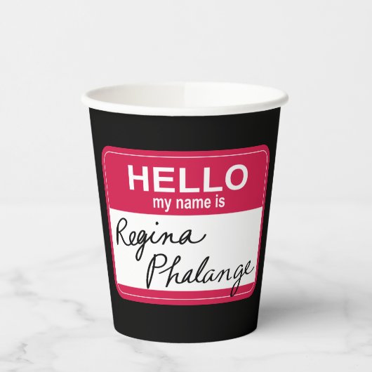 Gobelets En Papier FRIENDS™ | Bonjour Mon nom est Regina Phalange (Gauche)