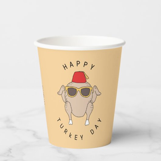 Gobelets En Papier FRIENDS™ | Joyeuse fête de la dinde (Recto)
