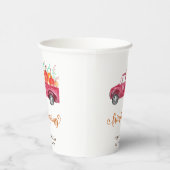 Gobelets En Papier Friendsgiving Script Automne Citrouille Camion rou (Droite)