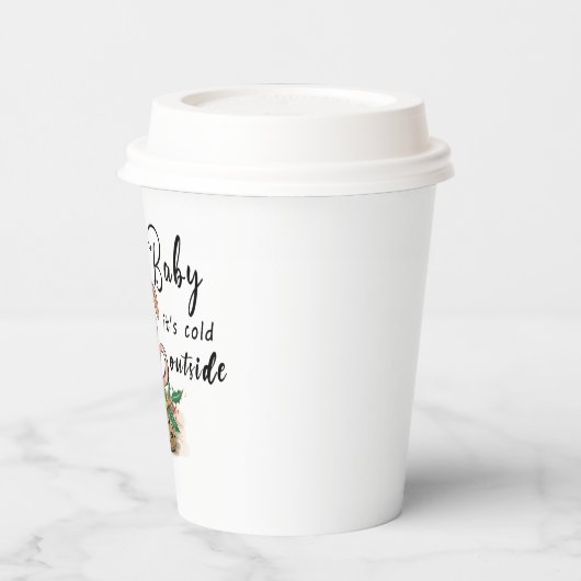 Gobelets En Papier froid dehors chocolat chaud mot art Noël (Gauche)