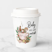 Gobelets En Papier froid dehors chocolat chaud mot art Noël (Recto)