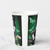 Gobelets En Papier Frontière Collie Chien Conduite Vélo St. Patrick's (Gauche)