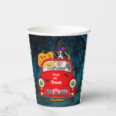 Gobelets En Papier Frontière Collie Chien Conduite Voiture Effrayant  (Verso)