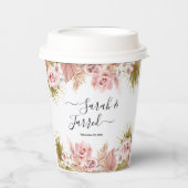 Gobelets En Papier Frontière florale de Boho (Recto)