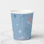 Gobelets En Papier Frosty Snowman Blue Snowflake Motif (Droite)