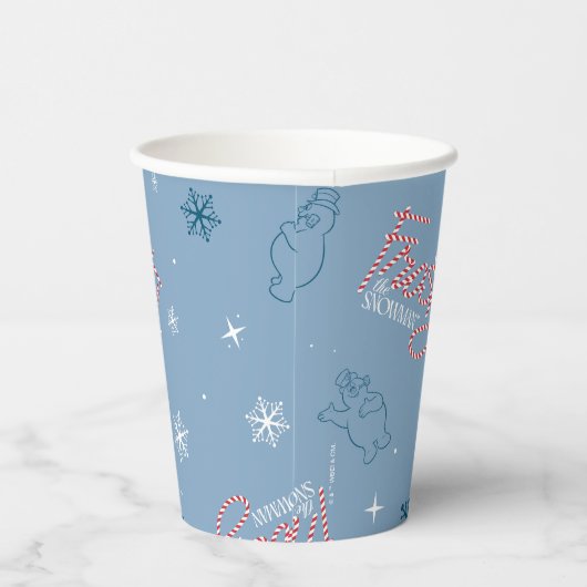 Gobelets En Papier Frosty Snowman Blue Snowflake Motif (Droite)