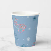 Gobelets En Papier Frosty Snowman Blue Snowflake Motif (Recto)