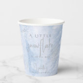 Gobelets En Papier Frozen Little Snowflake Blue Boy Baby Shower (Recto)