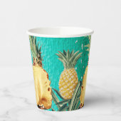Gobelets En Papier Fruit d'ananas tropical d'été Fête d'anniversaire (Gauche)