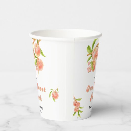 Gobelets En Papier Fruit de Pêche Douce 1er anniversaire (Droite)