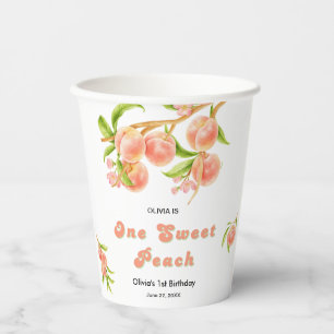 Gobelets En Papier Fruit de Pêche Douce 1er anniversaire
