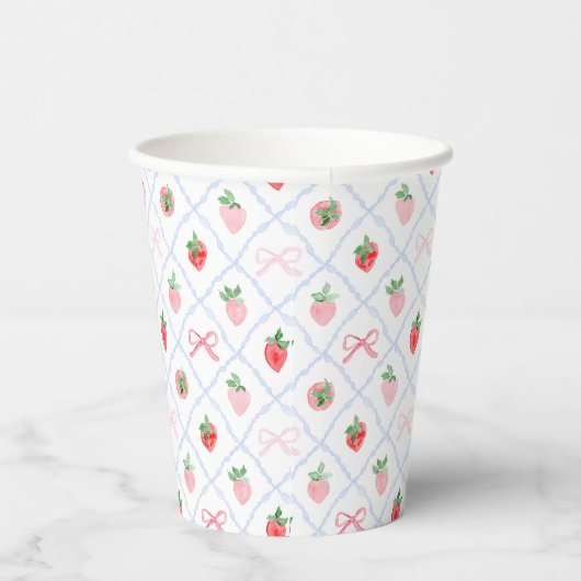 Gobelets En Papier Fruits d'aquarelle ribbonerie trellis (Droite)