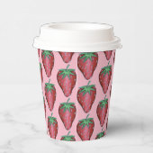 Gobelets En Papier Fruits de fraises rouges juteuses roses Imprimer (Droite)