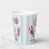 Gobelets En Papier Fruits de mer d'été tirés à la main Crawfish Boil  (Droite)