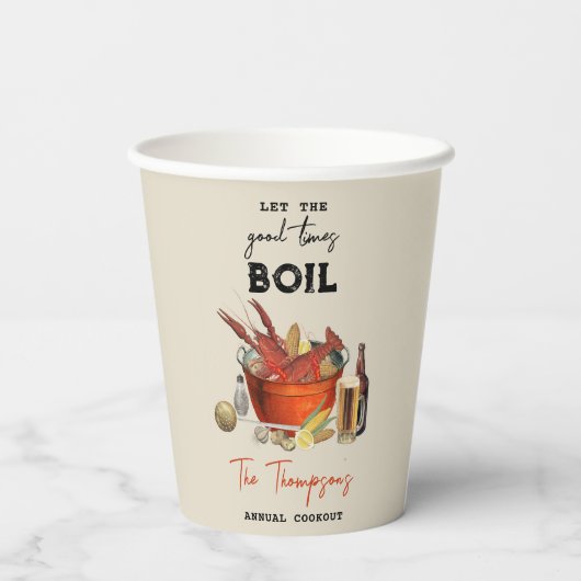 Gobelets En Papier Fruits de mer Été annuel Crawfish Boisson Party (Verso)
