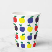 Gobelets En Papier Fruits de pommes colorés (Verso)