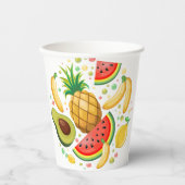 Gobelets En Papier Fruits d'été frais Motif (Recto)