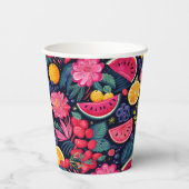 Gobelets En Papier Fruits et fleurs tropicaux (Verso)