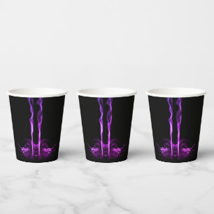 Gobelets En Papier Fumée de dragon noir et violet