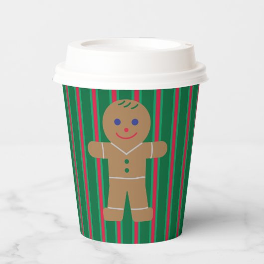 Gobelets En Papier Fun and Fancy Christmas Gingbread Homme (Recto)