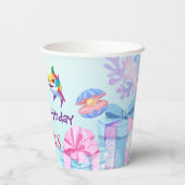 Gobelets En Papier Fun arc-en-ciel requin anniversaire ballon fête fa (Verso)