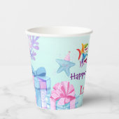 Gobelets En Papier Fun arc-en-ciel requin anniversaire ballon fête fa (Recto)