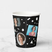 Gobelets En Papier Fun Black White Confetti Photos 30e anniversaire (Droite)