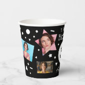 Gobelets En Papier Fun Black White Confetti Photos 30e anniversaire (Recto)