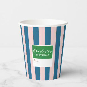 Gobelets En Papier Fun Bleu Bleu Clair Couleur Minimaliste