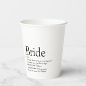 Gobelets En Papier Fun Bride Définition Fête des mariées Moderne (Verso)