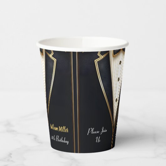 Gobelets En Papier Fun Chic Suit Award Hommes Adulte Tuxedo 18e Anniv (Gauche)