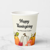 Gobelets En Papier Fun Citrouille Thanksgiving (Recto)