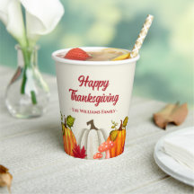 Fun Citrouille Thanksgiving tasses de papier