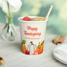 Fun Citrouille Thanksgiving tasses de papier