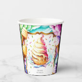 Gobelets En Papier Fun coloré Scoop Crème glacée Anniversaire (Recto)