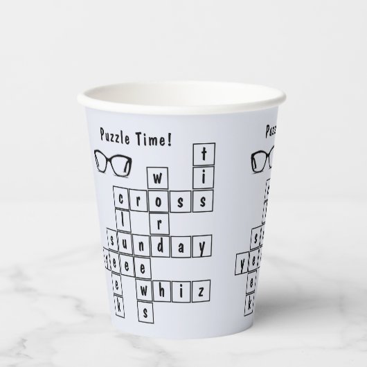 Gobelets En Papier Fun Crossword Puzzle, Black Eyeglass Frames (Recto)