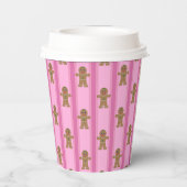 Gobelets En Papier Fun et fantaisie Pain d'épices rose Homme (Verso)