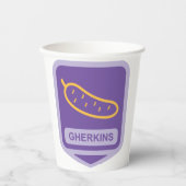 Gobelets En Papier Fun Gherkin Pickle Icon Purple and Yellow (Recto)