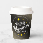 Gobelets En Papier Fun Gold Glitter Stars Retirement New Adventures (Recto)