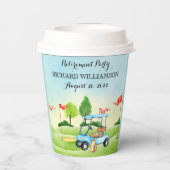 Gobelets En Papier Fun Golf Thème de la fête de retraite (Verso)