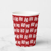 Gobelets En Papier Fun Ho Ho Ho Texte Rouge Fête Motif Noël v2 (Droite)