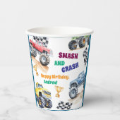 Gobelets En Papier Fun Monster Trucks Birthday Party (Recto)