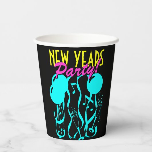 Gobelets En Papier Fun New Years Eve fête coupes de papier personnali (Verso)