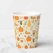 Gobelets En Papier Fun Orange Fall Motif (Verso)